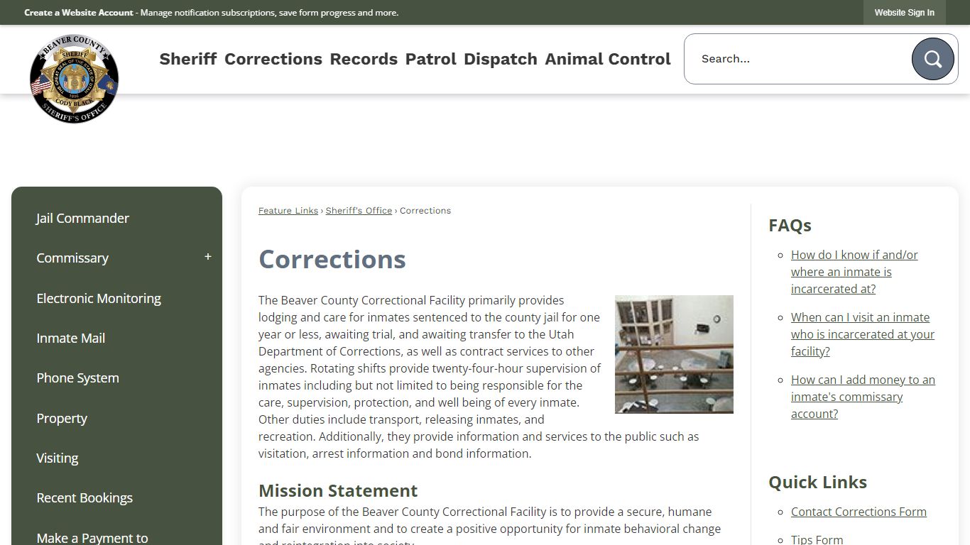 Corrections | Beaver County, UT - Official Website